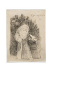 Fig.4. «Aún aprendo» di Francisco de Goya (1824-1928), autoritratto dell'artista all'età di ottanta anni con una nota che riprende un motto attribuito a Michelangelo (e anche a Leonardo): «ancora imparo!»